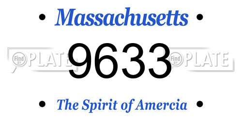 9633 Massachusetts License Plate