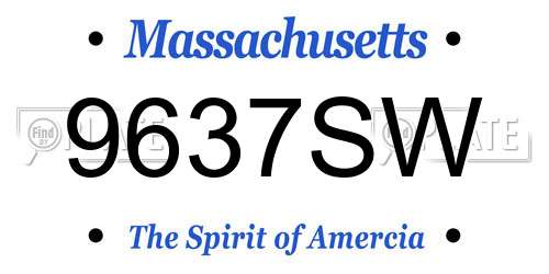 9637SW Massachusetts License Plate