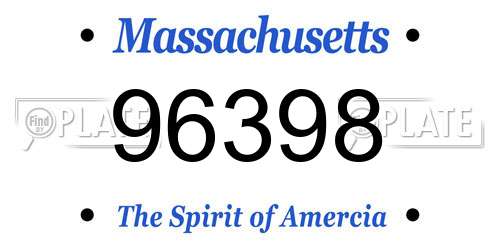 96398 Massachusetts License Plate