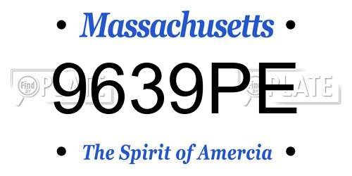 9639PE Massachusetts License Plate