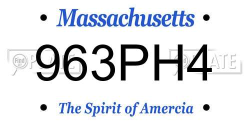 963PH4 Massachusetts License Plate