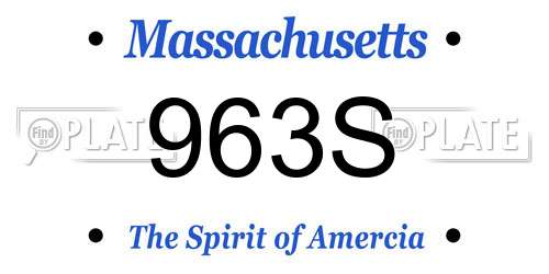 963S Massachusetts License Plate