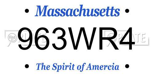 963WR4 Massachusetts License Plate
