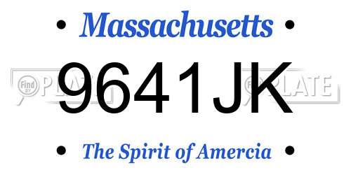 9641JK Massachusetts License Plate