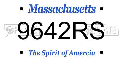 9642RS Massachusetts License Plate