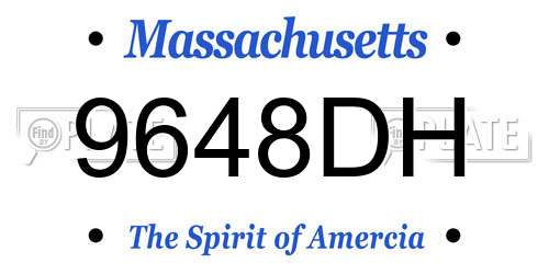 9648DH Massachusetts License Plate