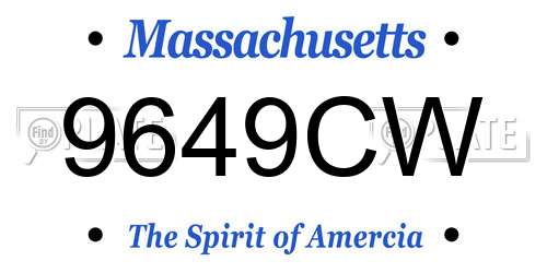 9649CW Massachusetts License Plate