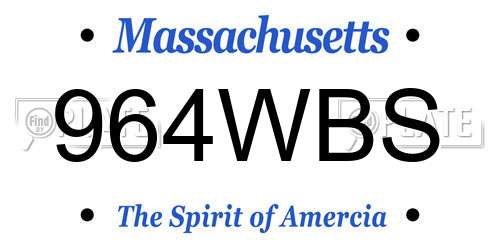 964WBS Massachusetts License Plate