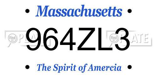964ZL3 Massachusetts License Plate