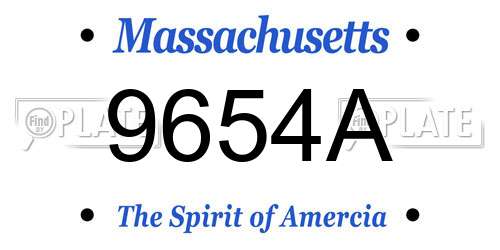 9654A Massachusetts License Plate
