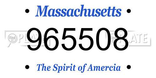 965508 Massachusetts License Plate