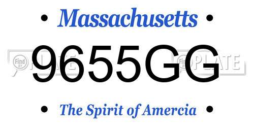 9655GG Massachusetts License Plate