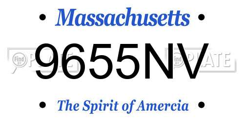 9655NV Massachusetts License Plate