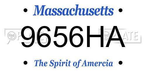 9656HA Massachusetts License Plate