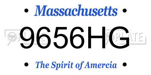 9656HG Massachusetts License Plate