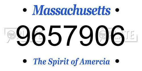 9657906 Massachusetts License Plate