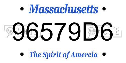 96579D6 Massachusetts License Plate