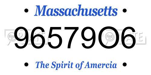96579O6 Massachusetts License Plate