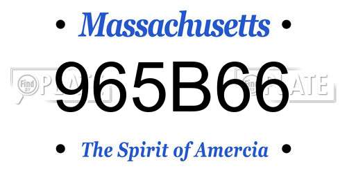 965B66 Massachusetts License Plate