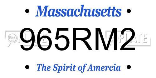 965RM2 Massachusetts License Plate