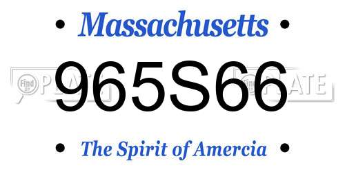 965S66 Massachusetts License Plate