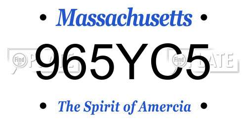 965YC5 Massachusetts License Plate