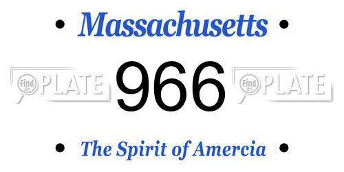 966 Massachusetts License Plate