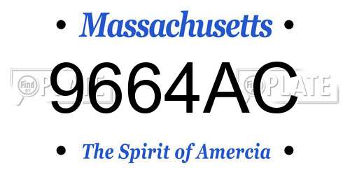 9664AC Massachusetts License Plate