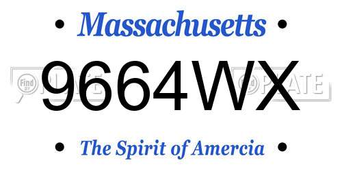 9664WX Massachusetts License Plate