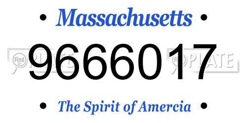 9666017 Massachusetts License Plate