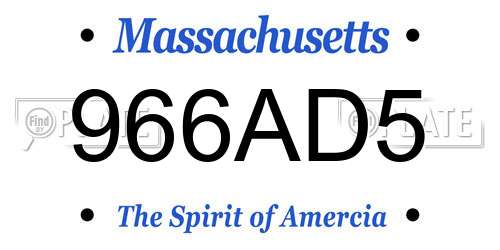 966AD5 Massachusetts License Plate