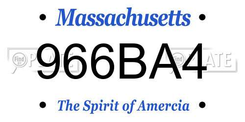 966BA4 Massachusetts License Plate