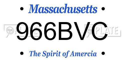 966BVC Massachusetts License Plate