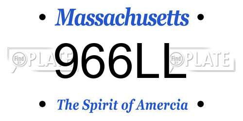 966LL Massachusetts License Plate