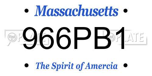 966PB1 Massachusetts License Plate