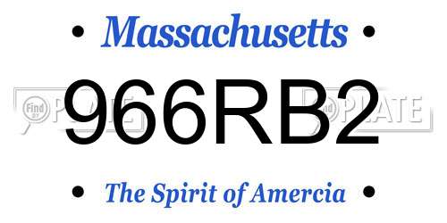 966RB2 Massachusetts License Plate