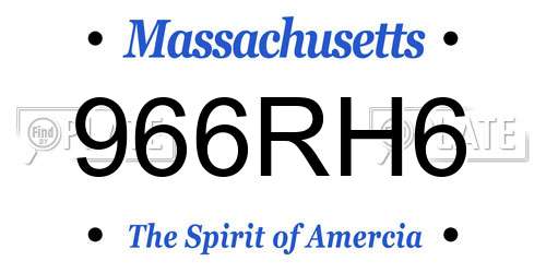 966RH6 Massachusetts License Plate