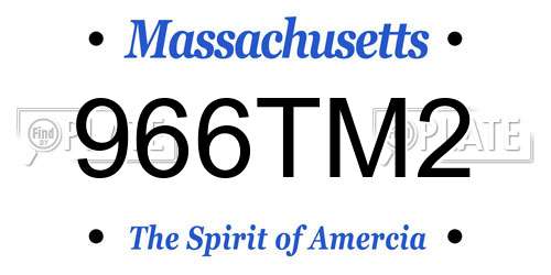 966TM2 Massachusetts License Plate