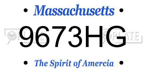 9673HG Massachusetts License Plate