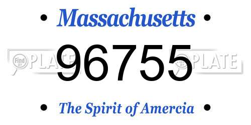 96755 Massachusetts License Plate