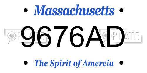 9676AD Massachusetts License Plate