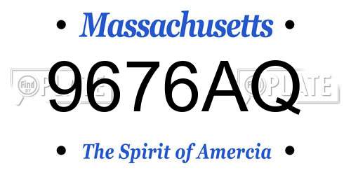 9676AQ Massachusetts License Plate