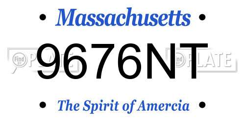 9676NT Massachusetts License Plate