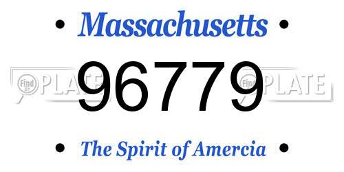 96779 Massachusetts License Plate