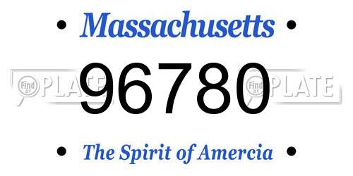 96780 Massachusetts License Plate