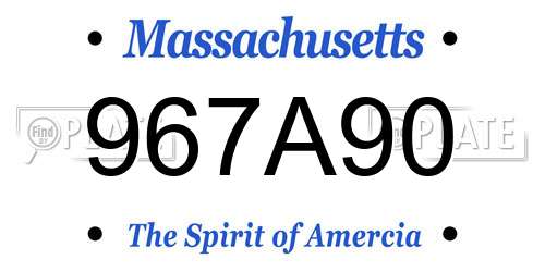 967A90 Massachusetts License Plate