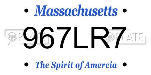 967LR7 Massachusetts License Plate