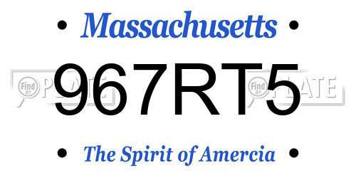 967RT5 Massachusetts License Plate