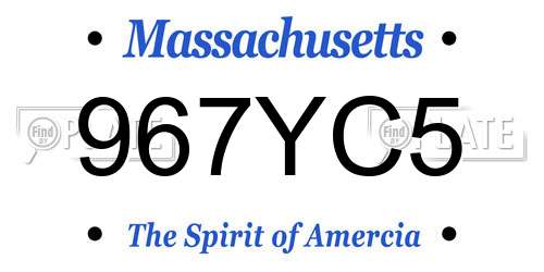 967YC5 Massachusetts License Plate