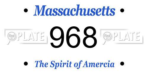 968 Massachusetts License Plate